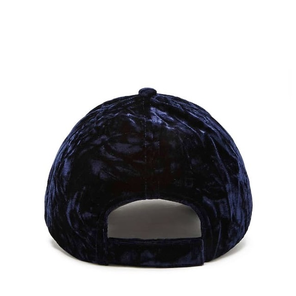 Black Crushed Velvet Baseball Cap - Picture 3 of 4